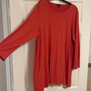 Eileen Fischer XL coral 3/4 sleeve tunic